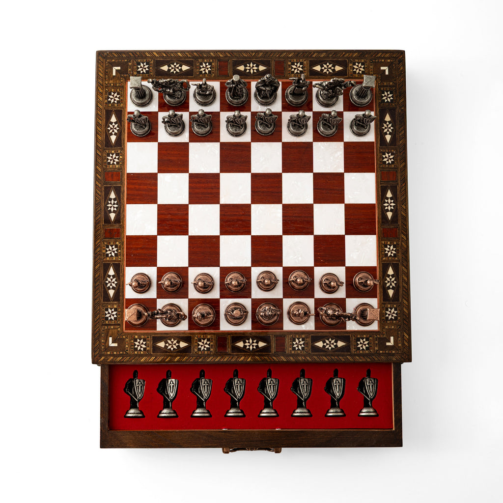 15" Collector’s Handmade Wooden Chess Set